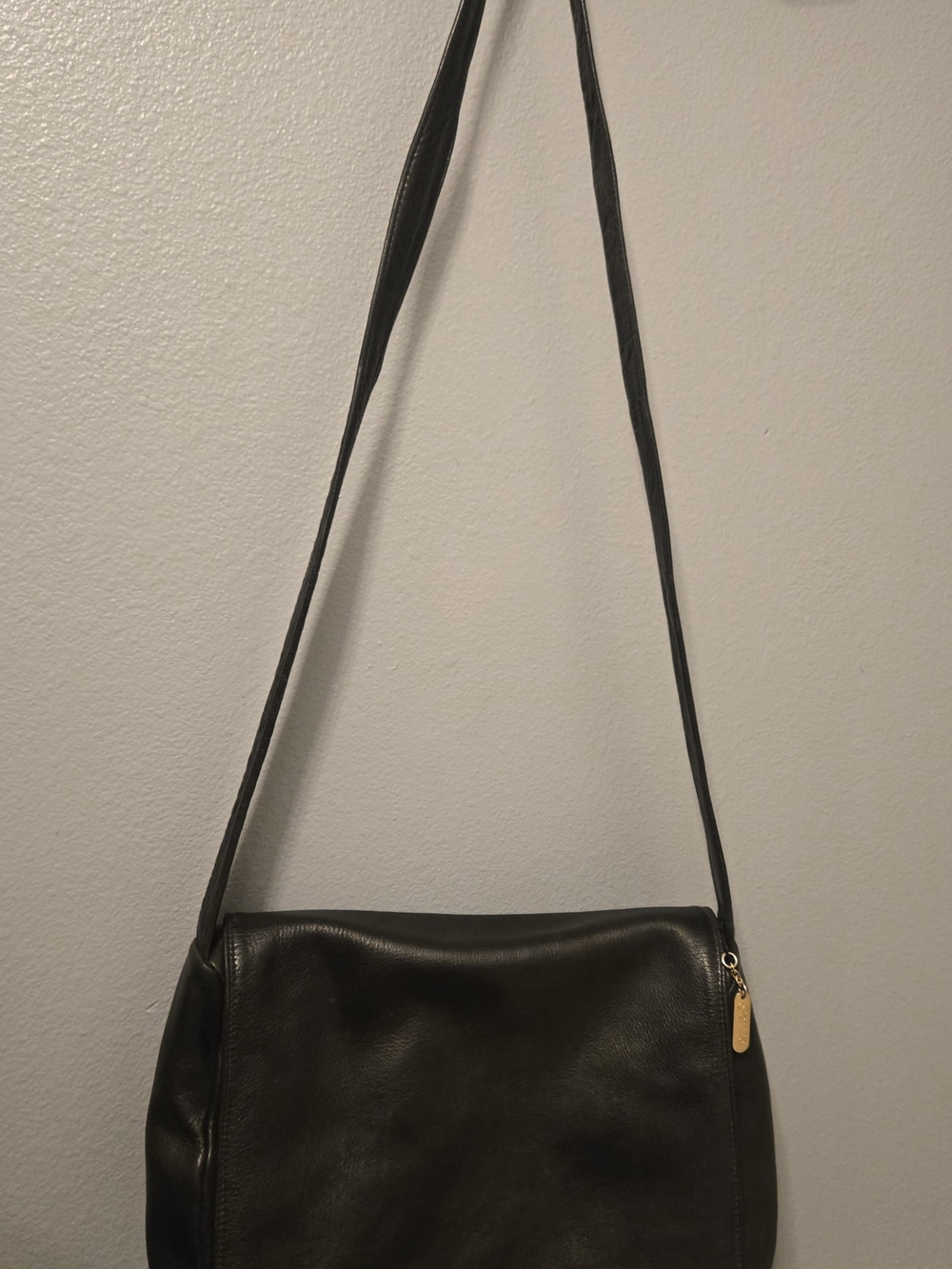 Classic Black Leather Crossbody Bag